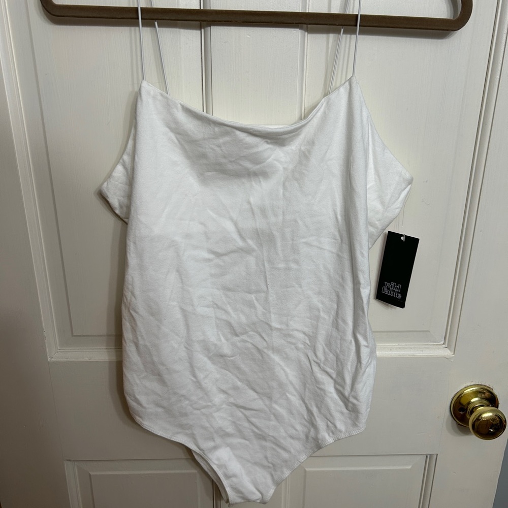 Target (wild fable) white cami bodysuit NWT